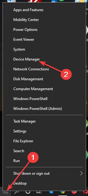 Start device manager - mouse stuck in corner