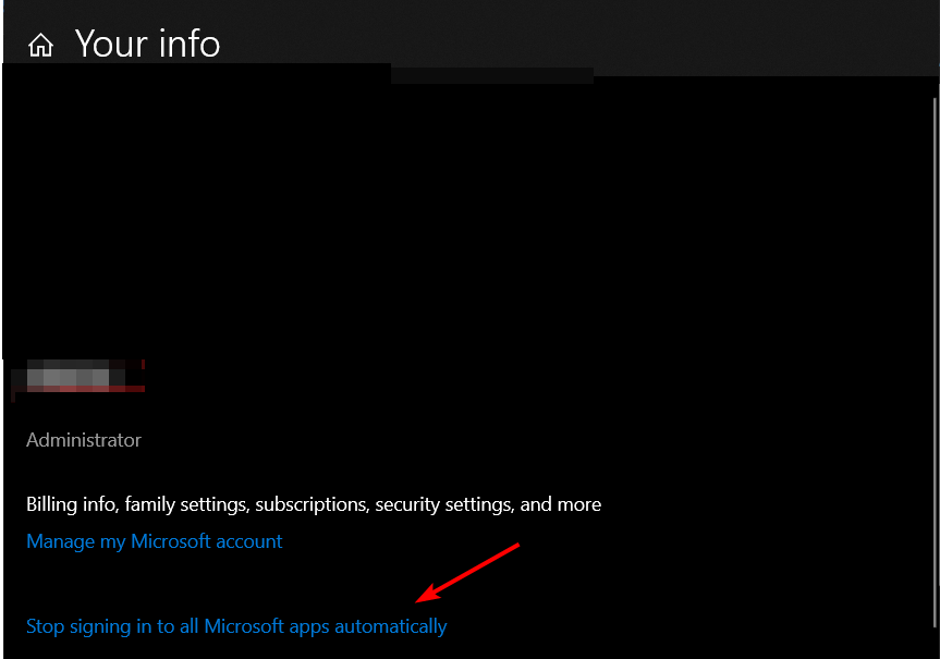 stop signing in to microsoft apps setting