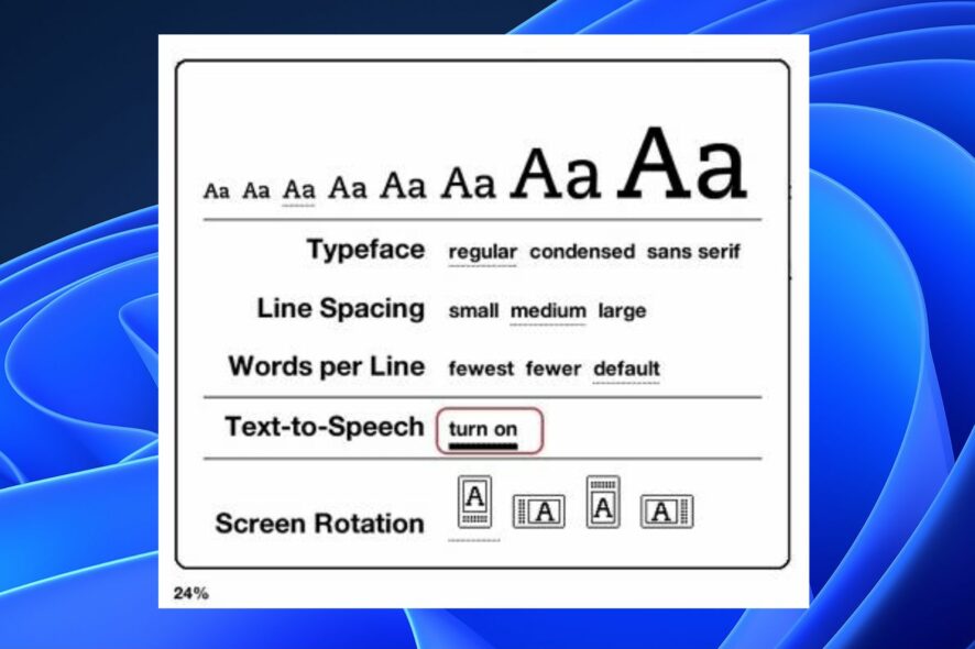 text to speech kindle app pc