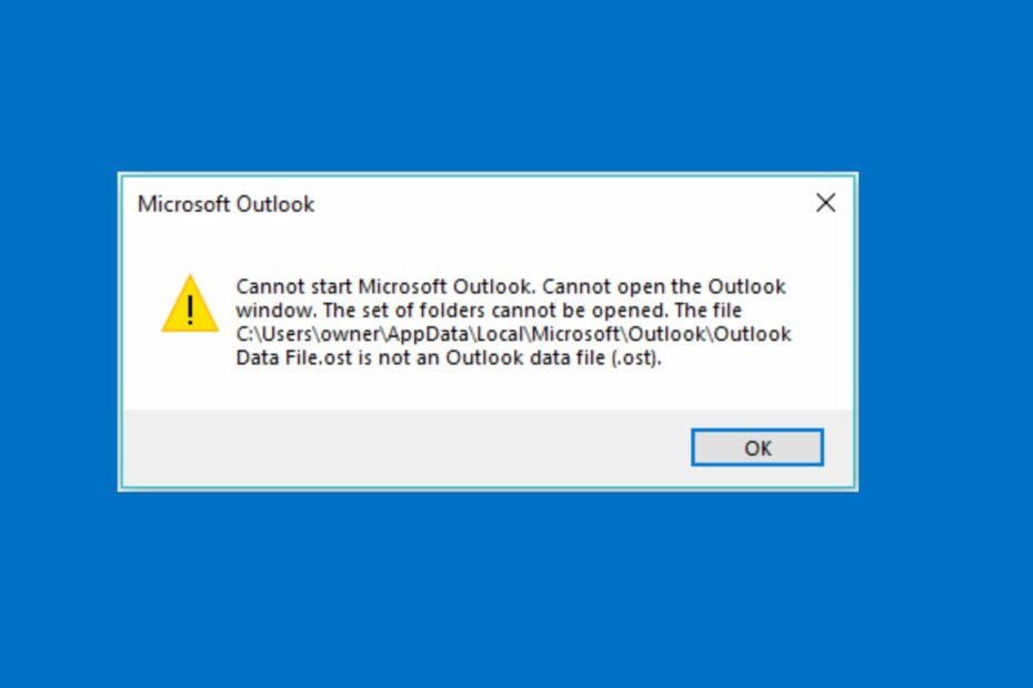 outlook data file error ost cannot be opened