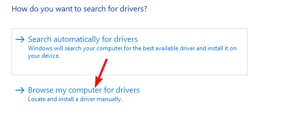 Browse my computer for drivers