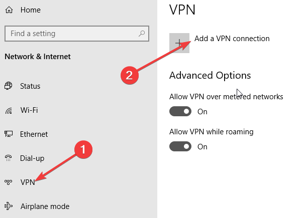 VPN and Add VPN