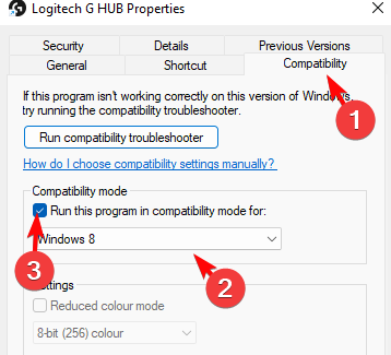 run this program in compatibility mode for