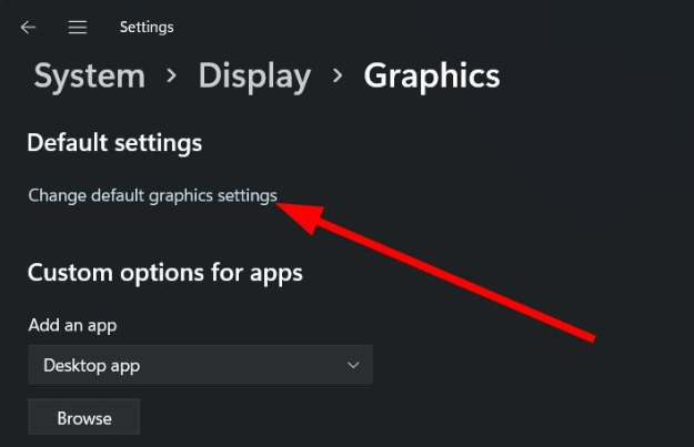 Change default graphics settings