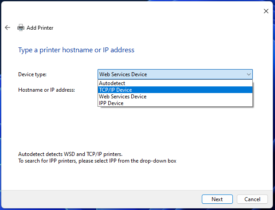 add printer ผ่าน ip windows 11