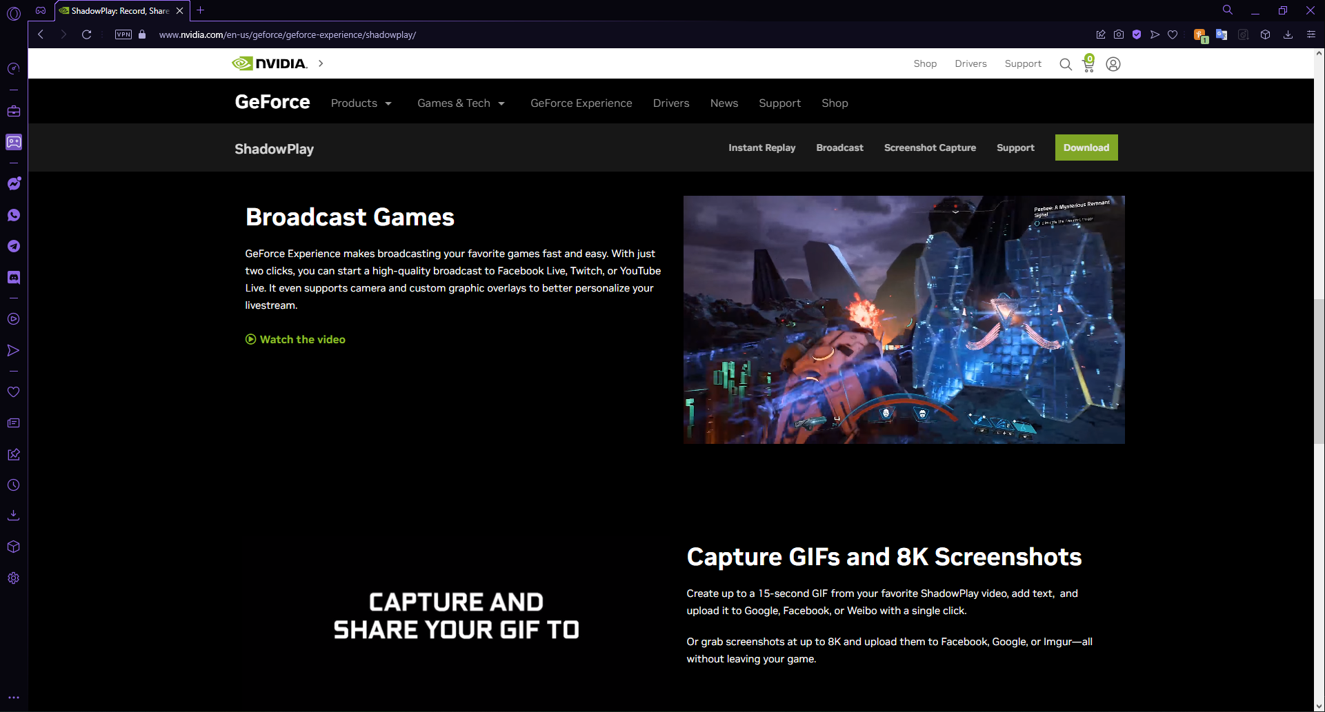 NVIDIA ShadowPlay clipping software for pc.