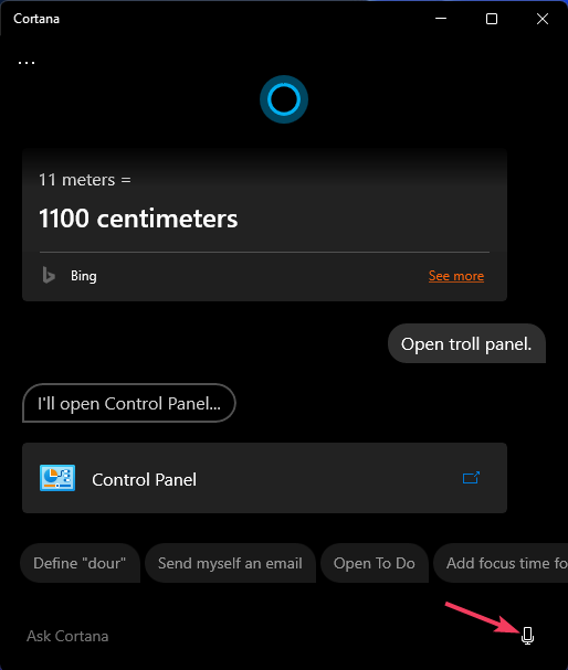 Speak to Cortana option windows 11 keyboard double typing