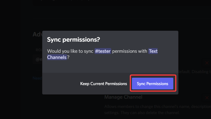 Sync permissions with category.