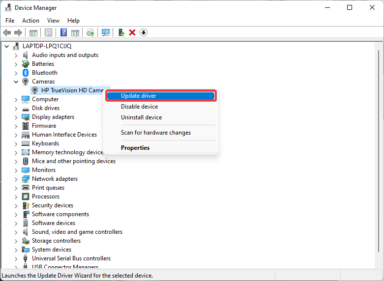 update option for drviers in device manager