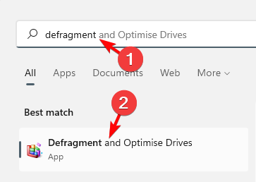 search for Defragment and Optimize Drives