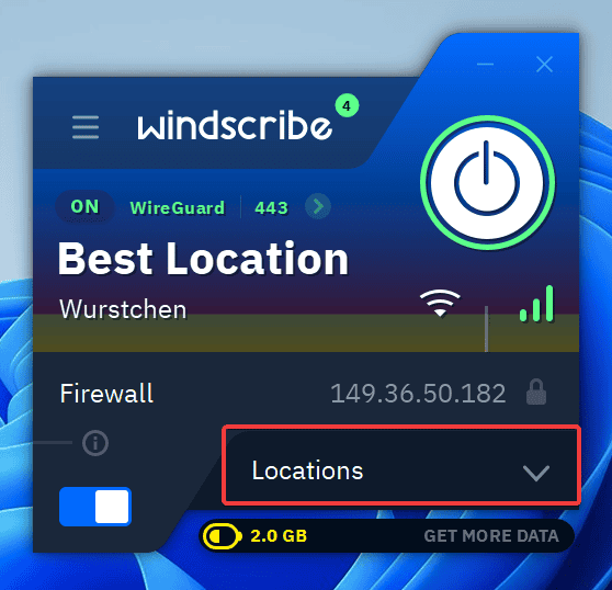 windscribe locations