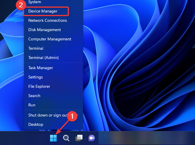 Device manager shortcut
