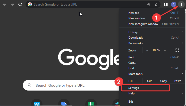 Chrome  browser settings