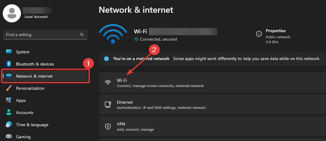 System Network Settings