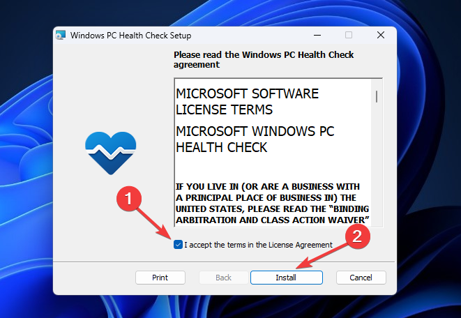 Install PC health check app