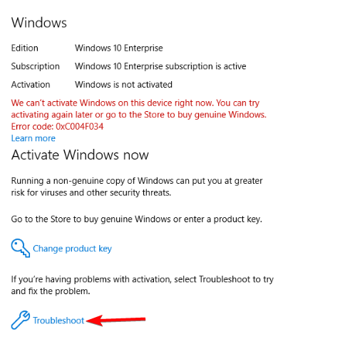 windows activation troubleshooter