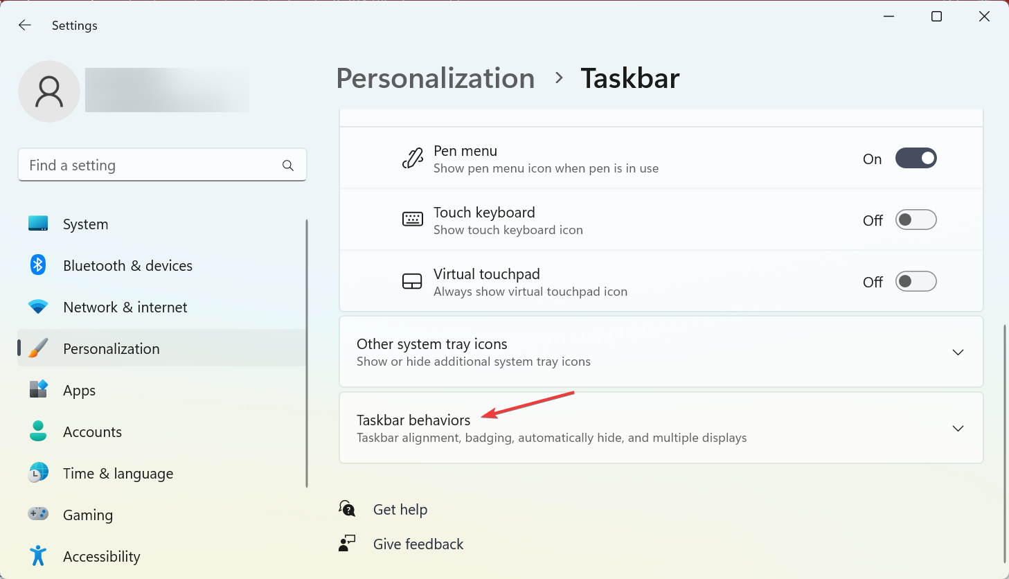 taskbar behaviours
