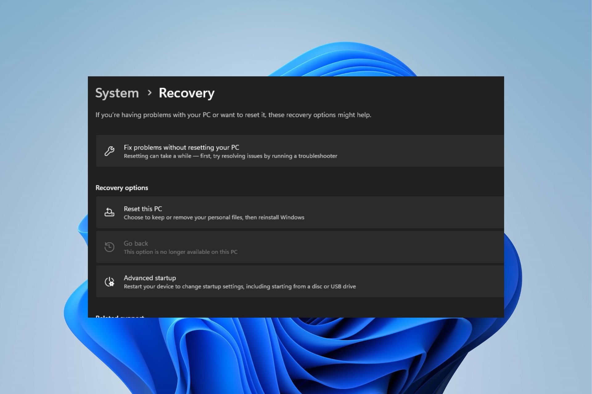 lenovo recovery mode windows 11