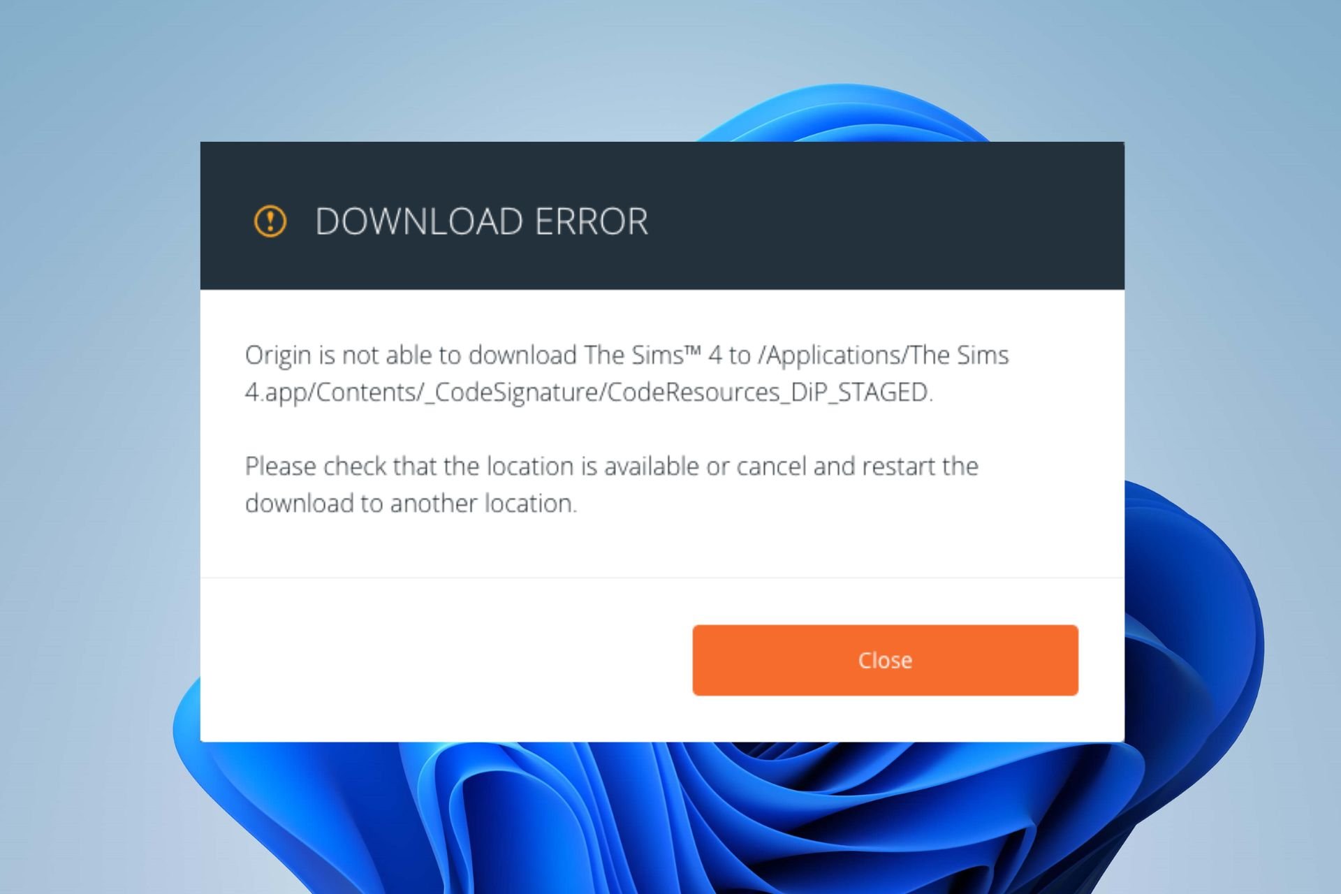 sims 4 won't download on origin