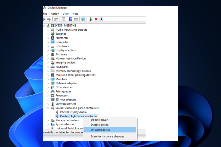 realtek audio driver keeps reinstalling