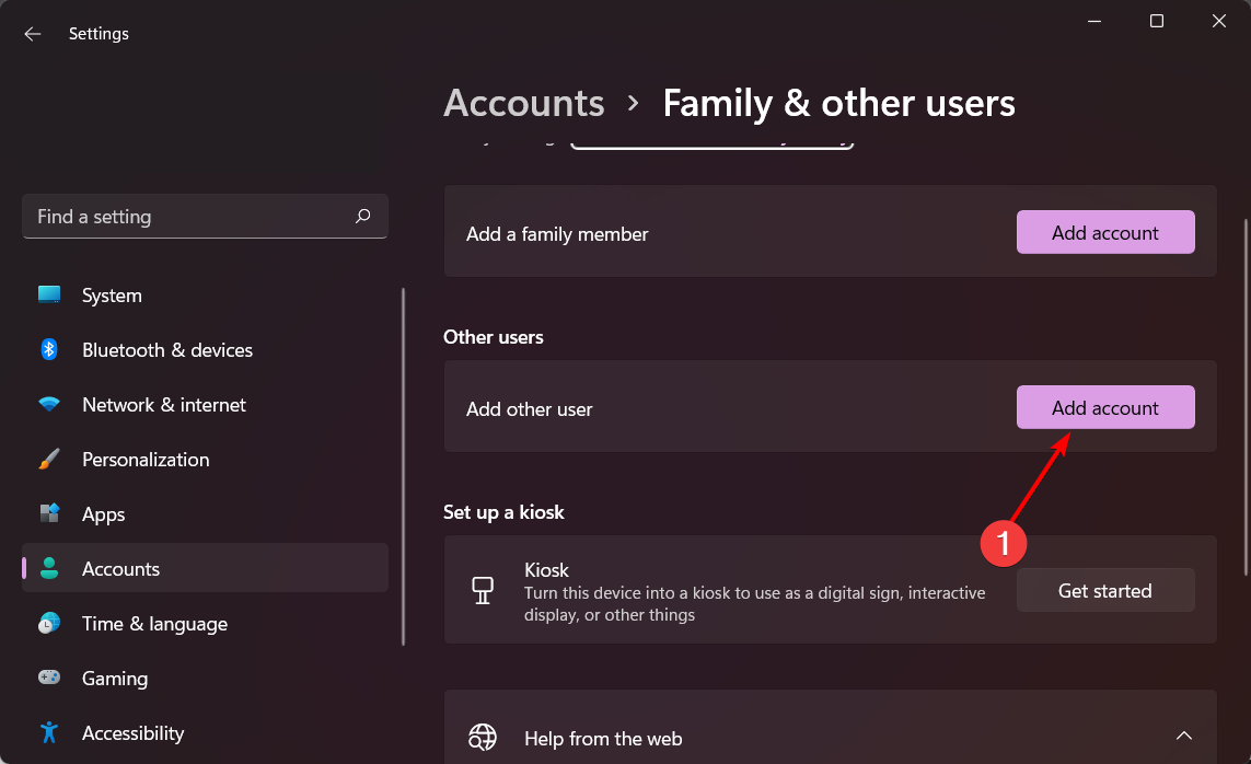 add-account this app can't run on your pc