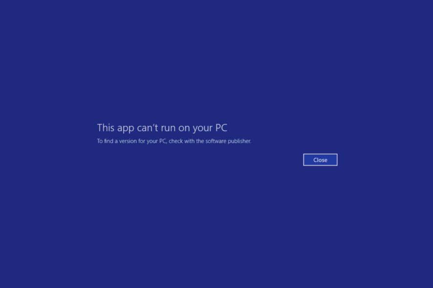 app-cant-run this app can't run on your pc