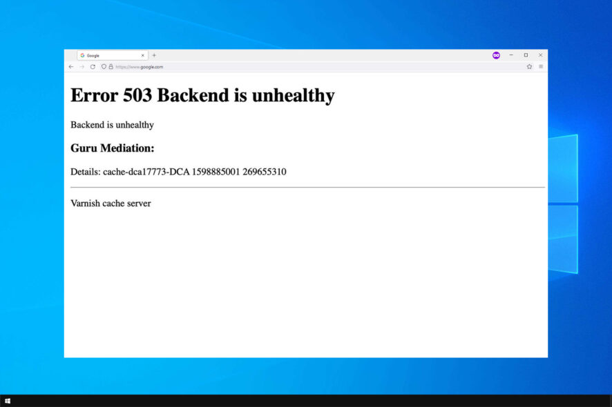 backend is unhealthy error