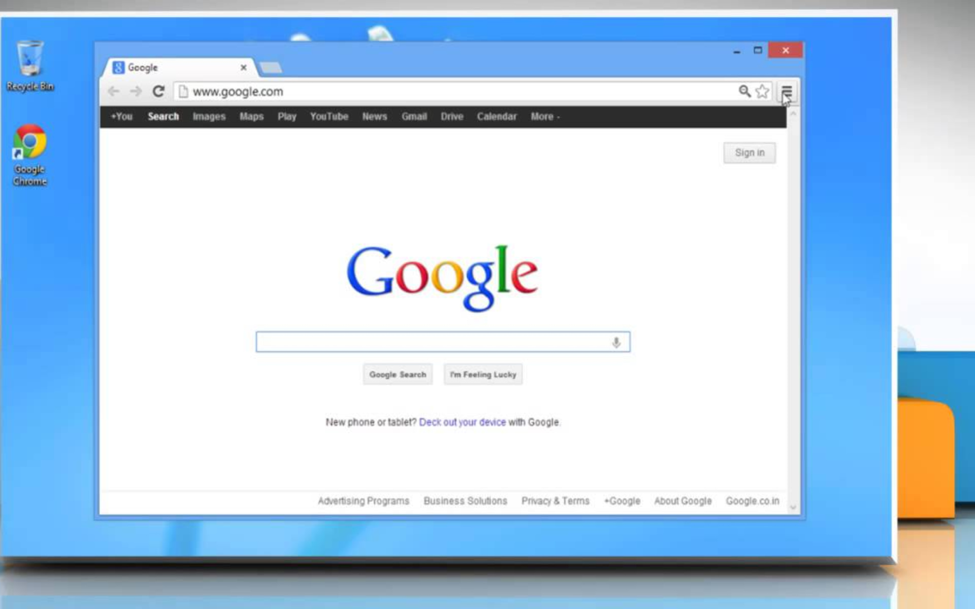 Chrome Windows 1.0 Interface