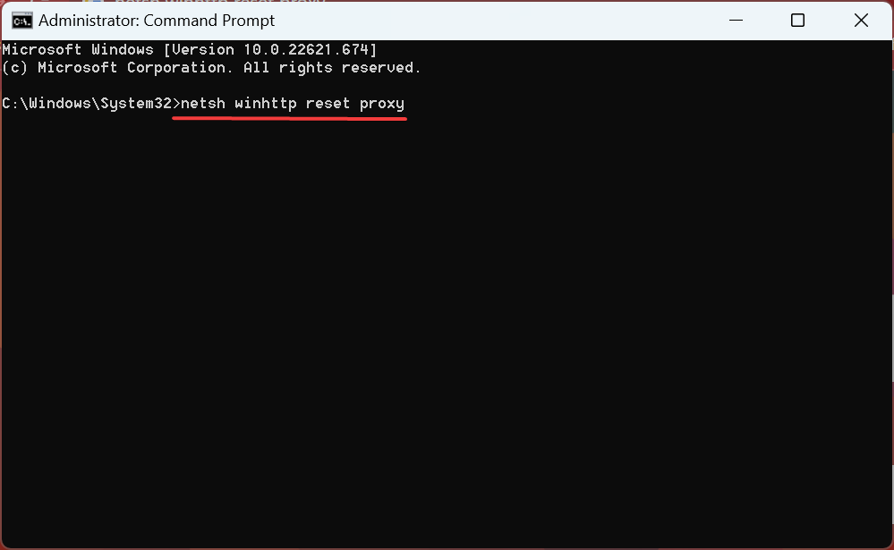 reset proxy to fix 0x800704cf
