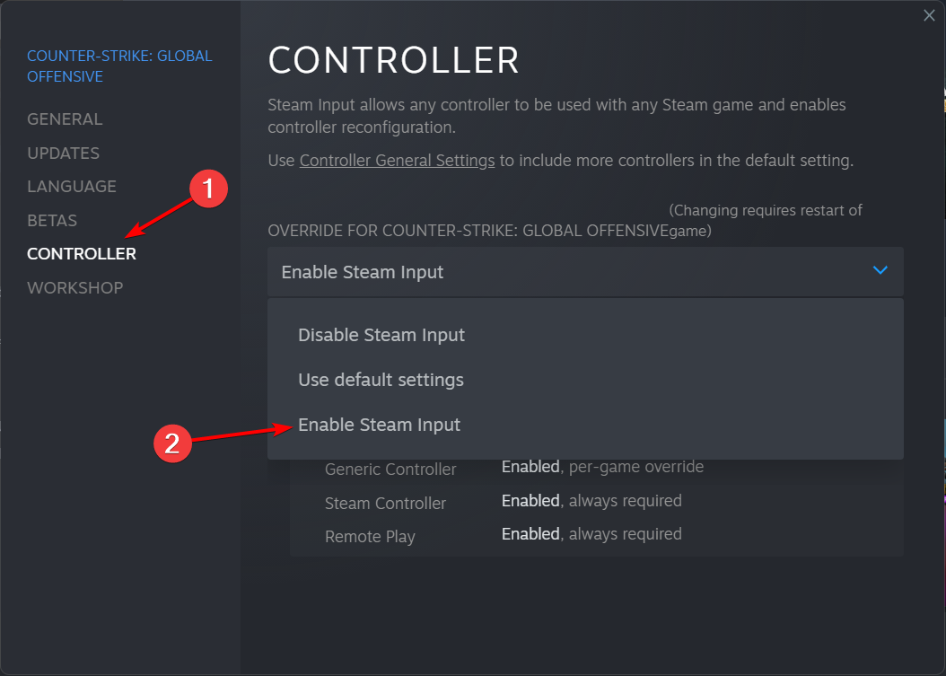 controller-steam pc not detecting controller