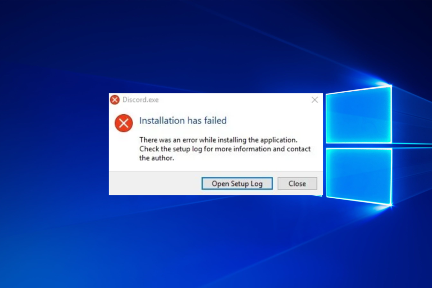 discord-w10 discord installation failed windows 10