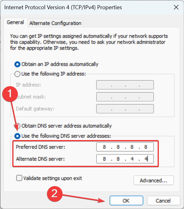 change DNS server to fix 0x800704cf