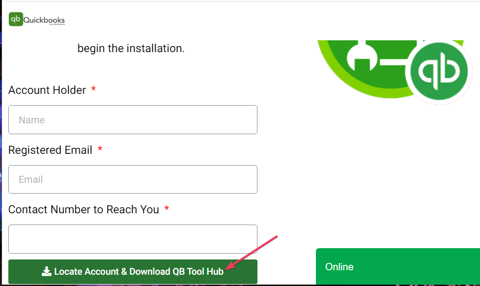 The Download QB Tool Hub option quickbooks won't open in windows 10