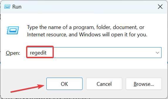修正するregeditは、Windows検索バーに入力できません
