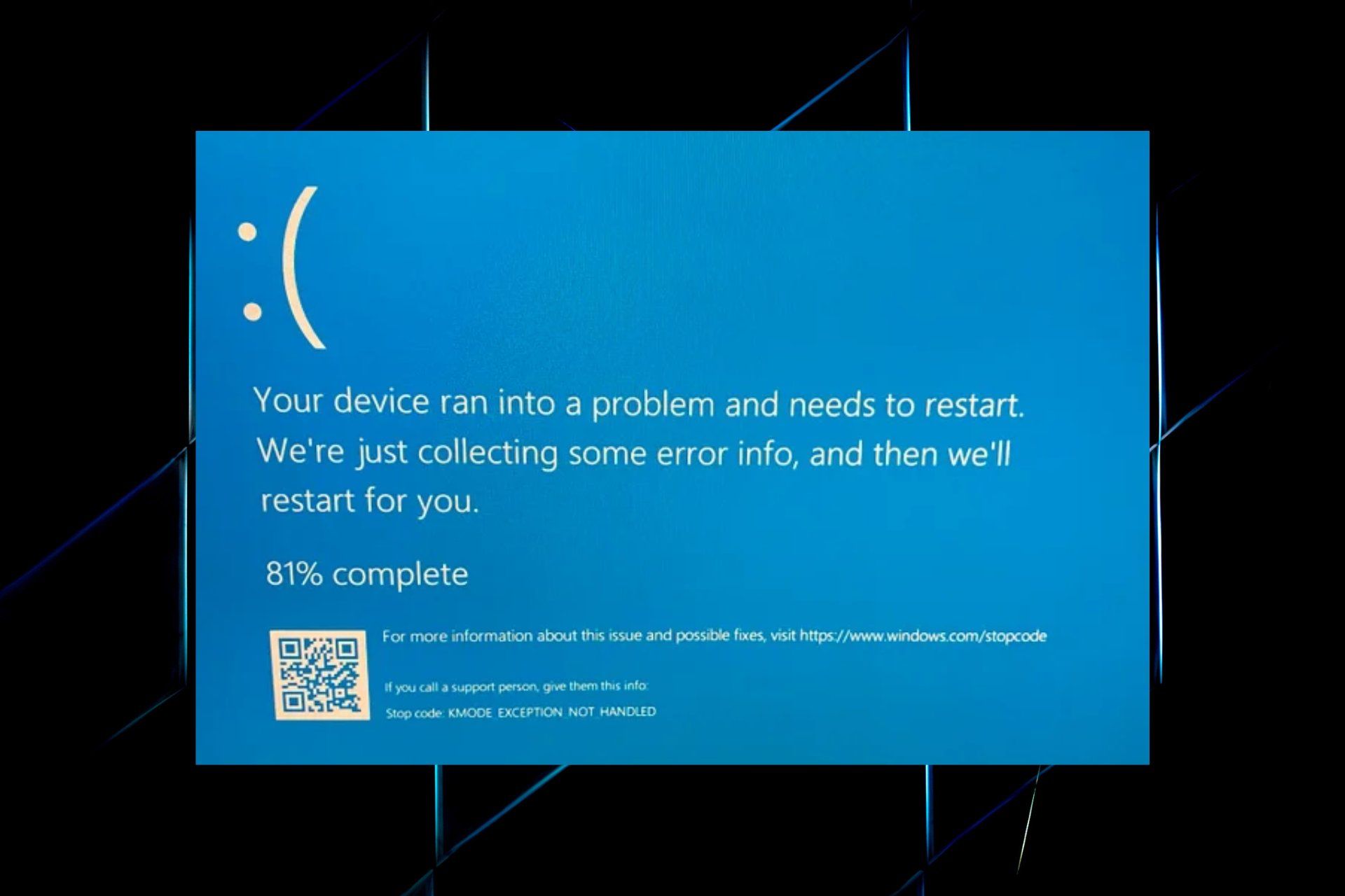 fix kmode exception not handled BSOD error in Windows 10