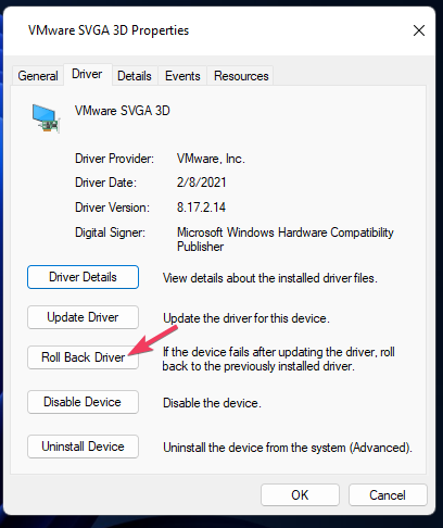 click to roll back driver windows 11