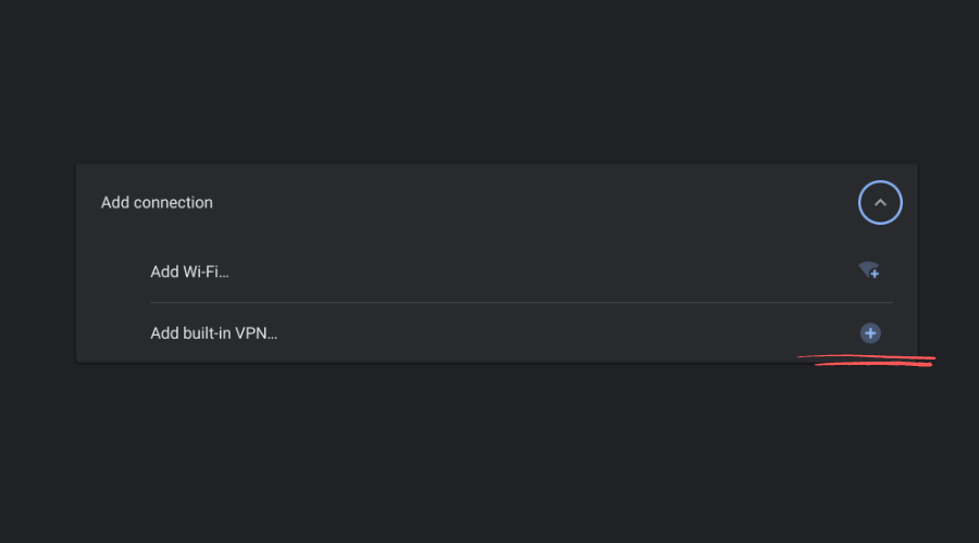 Add built-in VPN on a Chromebook