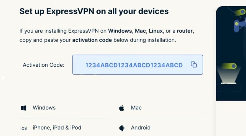 set up expressvpn activation code