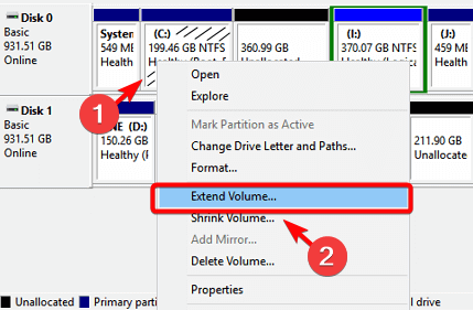 extend volume for c  drive