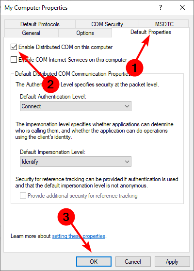 raiseactivationauthenticationlevel  How to Raise DCOM Level - 75