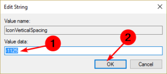 change icon spacing windows 10