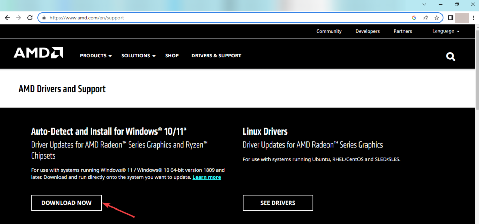 Get Drivers with AMD Auto-Detect and Install Tool