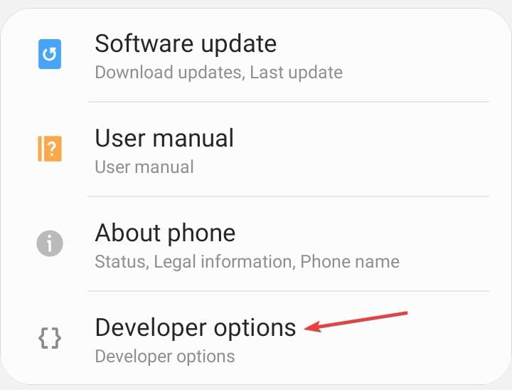 developer options to fix phone not connecting to pc
