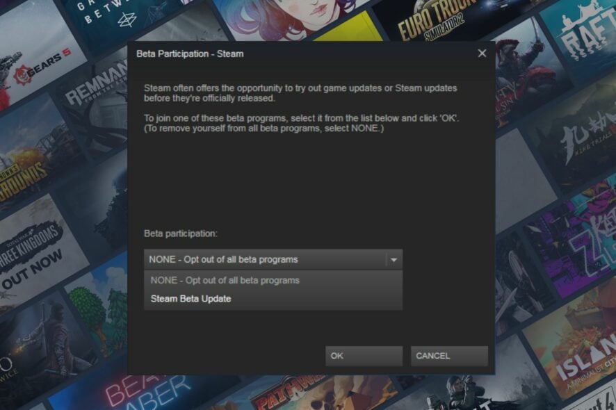 how to opt out of steam client beta