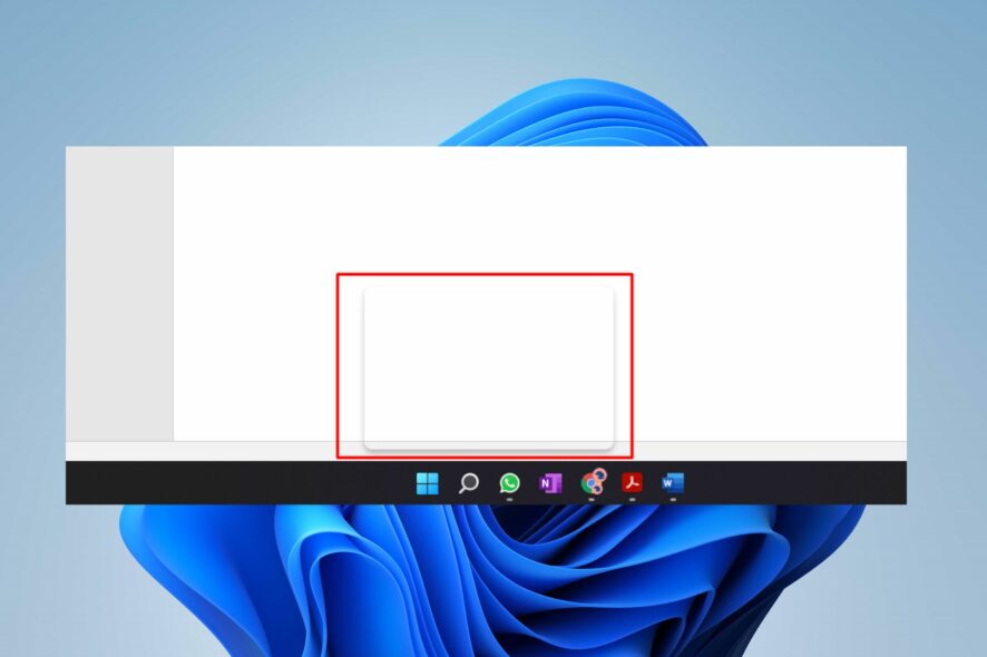 invisible box on desktop