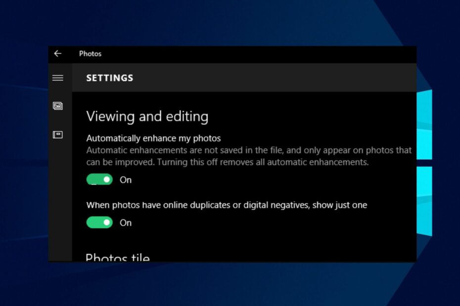 windows 10 photos auto enhance missing