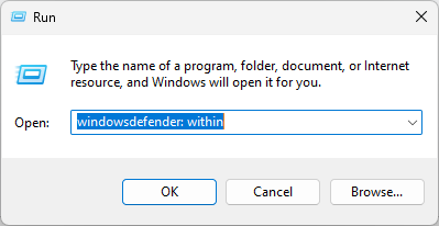 Windows Security RUN COMMAND