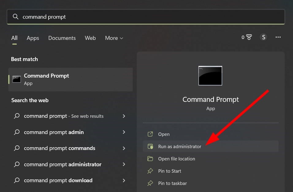 command prompt admin windows 11