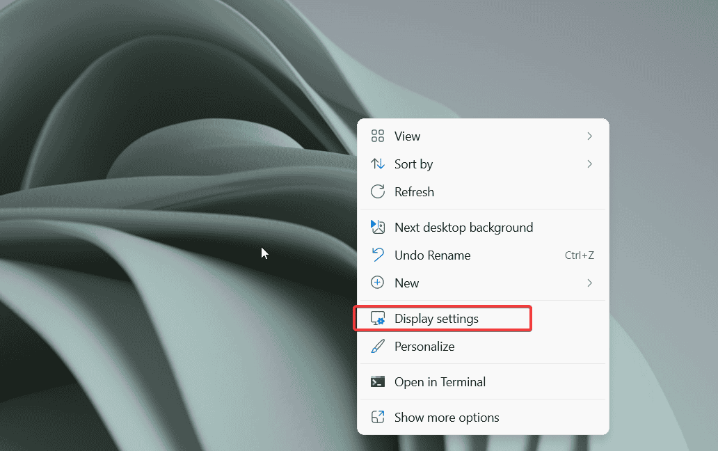 display settings