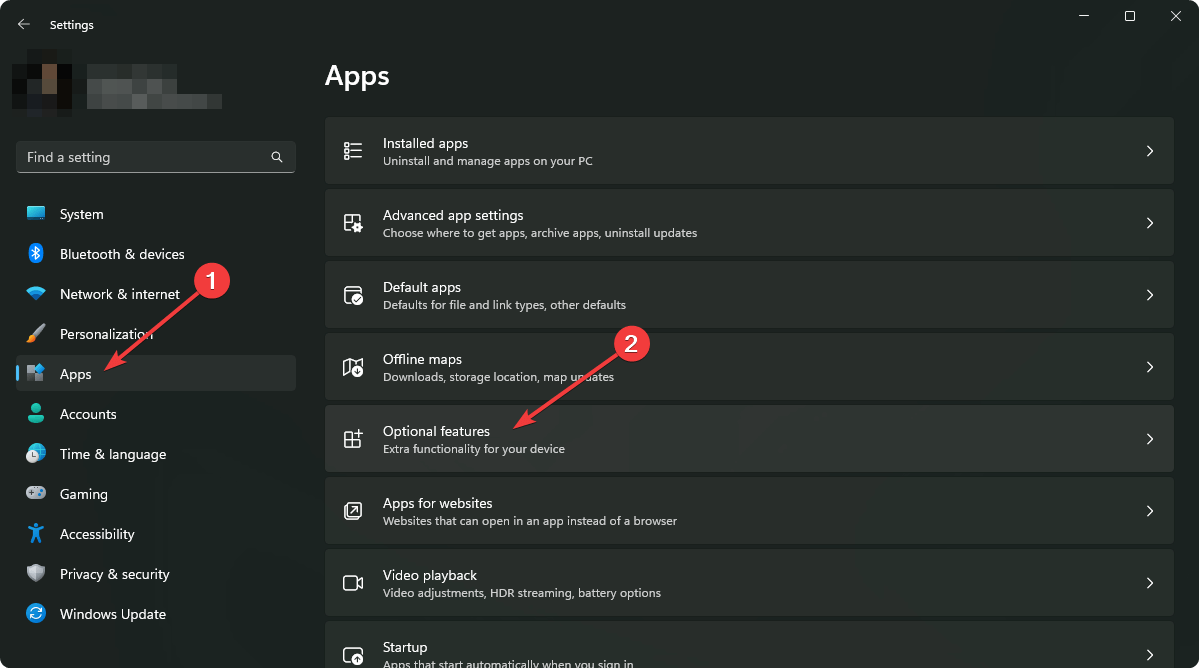 going optional features windows 11 settings